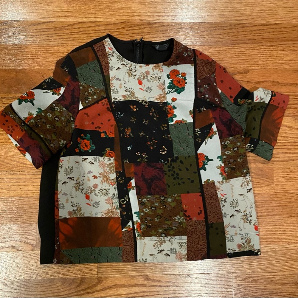 Topshop Floral Crop Top